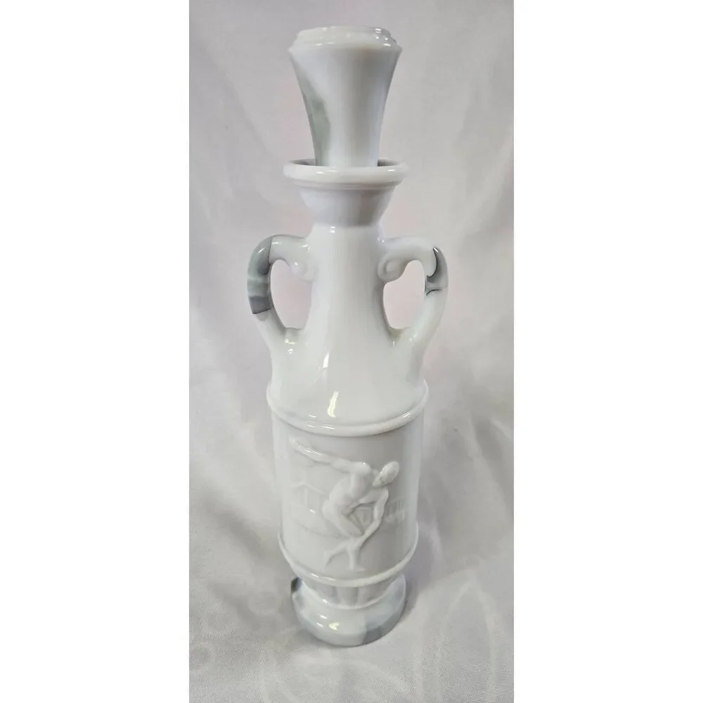Vintage JIM BEAM liquor Decanter bottle White Marble GREEK Discus Thrower Empty